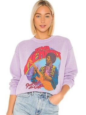 MadeWorn Lavender Jimi Hendrix Graphic Sweatshirt